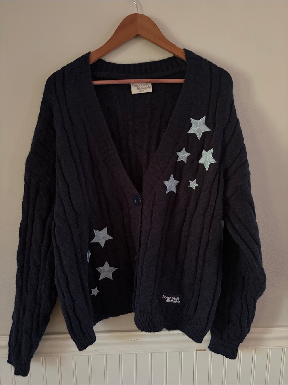 Taylor Swift Midnight’s Cable-Knit Cardigan with Star Patches